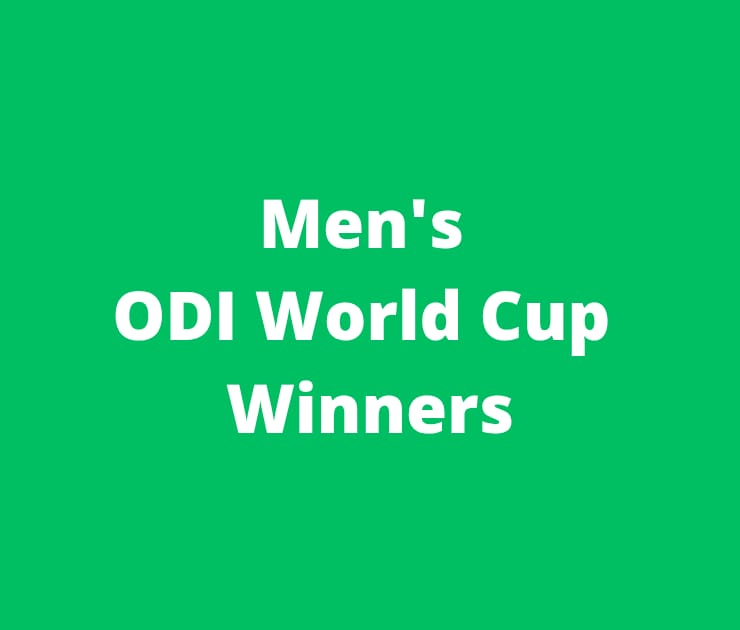 Odi World Cup Winners