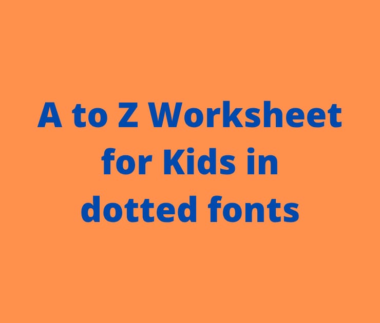 A to Z worksheet